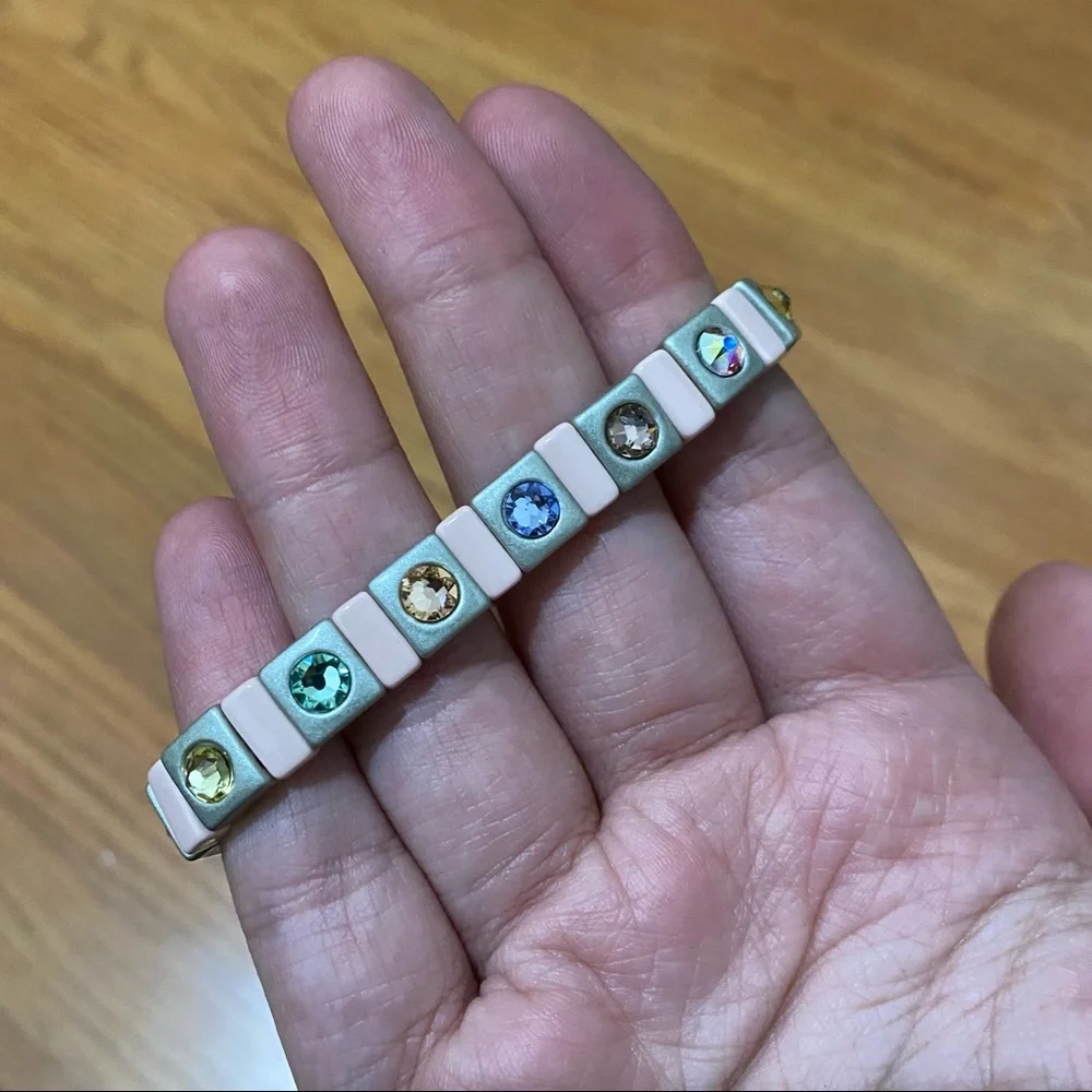 Roxanne Assoulin Pastel Tile Bracelet with Multicolor Crystal Accents